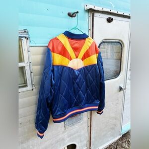 Classic Rock Couture Original Blue Rising Sun Bomber Jacket